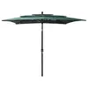 Image de vidaXL Parasol de jardin à 3 niveaux avec mât en aluminium vert