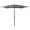 Image de vidaXL Parasol de jardin à 3 niveaux avec mât en aluminium anthracite