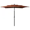 Image de vidaXL Parasol de jardin à 3 niveaux avec mât en aluminium terre cuite