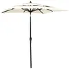 Image de vidaXL Parasol de jardin à 3 niveaux avec mât en aluminium sable 2x2 m