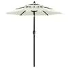 Image de vidaXL Parasol de jardin à 3 niveaux avec mât en aluminium sable 2 m
