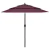 Image de vidaXL Parasol de jardin à 3 niveaux mât en aluminium rouge bordeaux