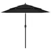 Image de vidaXL Parasol de jardin à 3 niveaux avec mât en aluminium noir 2,5 m