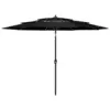Image de vidaXL Parasol de jardin à 3 niveaux avec mât en aluminium noir 3 m