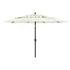 Image de vidaXL Parasol de jardin à 3 niveaux avec mât en aluminium sable 3,5 m