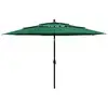 Image de vidaXL Parasol de jardin à 3 niveaux avec mât en aluminium vert 3,5 m