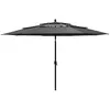 Image de vidaXL Parasol de jardin à 3 niveaux avec mât en aluminium anthracite