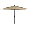 Image de vidaXL Parasol de jardin à 3 niveaux avec mât en aluminium taupe 3,5 m