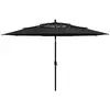 Image de vidaXL Parasol de jardin à 3 niveaux avec mât en aluminium noir 3,5 m