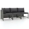 Image de vidaXL Salon de jardin 3 pcs avec coussins Résine tressée Gris
