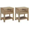 Image de vidaXL Tables de chevet avec tiroirs 2 pcs 40x30x48 cm Acacia solide