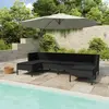 Image de vidaXL Salon de jardin 6 pcs avec coussins résine tressée noir