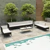 Image de vidaXL Salon de jardin 10 pcs avec coussins Résine tressée Noir