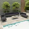 Image de vidaXL Salon de jardin 10 pcs avec coussins Résine tressée Gris
