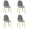 Image de Chaises à manger lot de 4 Gris clair Velours