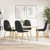 Image de vidaXL Chaises à manger lot de 4 Noir Velours