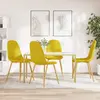 Image de vidaXL Chaises à manger lot de 4 Jaune moutarde Velours