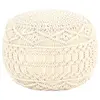 Image de vidaXL Pouf fait à la main en macramé 45x30 cm Coton