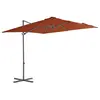 Image de vidaXL Parasol de jardin en porte-à-faux avec mât en acier terre cuite