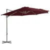 Image de vidaXL Parasol de jardin en porte-à-faux mât en acier rouge bordeaux