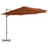 Image de vidaXL Parasol de jardin en porte-à-faux avec mât en acier terre cuite