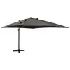 Image de vidaXL Parasol de jardin en porte-à-faux avec mât et lumières LED