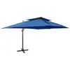 Image de vidaXL Parasol de jardin en porte-à-faux avec double toit bleu azuré