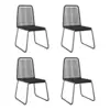 Image de vidaXL Chaises d'extérieur lot de 4 Résine tressée Noir