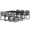Image de vidaXL Salon de jardin 7 pcs avec coussins Résine tressée Gris