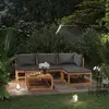 Image de vidaXL Salon de jardin 5 pcs avec coussin Bois d'acacia solide