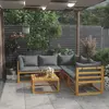Image de vidaXL Salon de jardin 6 pcs avec coussin Bois d'acacia solide
