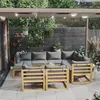 Image de vidaXL Salon de jardin 10 pcs avec coussin Bois d'acacia solide