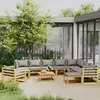Image de vidaXL Salon de jardin 12 pcs avec coussin Bois d'acacia solide