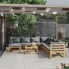 Image de vidaXL Salon de jardin 9 pcs avec coussin Bois d'acacia solide