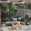 Image de vidaXL Salon de jardin 4 pcs avec coussin Bois d'acacia solide