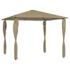 Image de vidaXL Belvédère avec revêtement de poteaux 3x3x2,6 m Taupe 160 g/m²