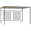 Image de vidaXL Belvédère avec auvent rétractable 3x4x2,3 m Taupe 180 g/m²