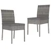 Image de vidaXL Chaises à manger de jardin lot de 2 Résine tressée Gris