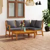 Image de vidaXL Salon de jardin 4 pcs avec coussin Bois d'acacia solide