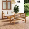 Image de vidaXL Salon de jardin 3 pcs avec coussin Bois d'acacia solide