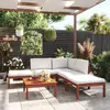 Image de vidaXL Salon de jardin 6 pièces avec coussins, bois d'acacia crème et corde