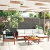 Image de vidaXL Salon de jardin 6 pièces avec coussins, bois d'acacia crème et corde