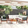 Image de vidaXL Salon de jardin 7 pièces avec coussins, bois d'acacia crème et corde