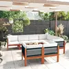 Image de vidaXL Salon de jardin 10 pièces avec coussins, bois crème, acacia et corde