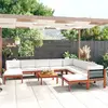 Image de vidaXL Salon de jardin 11 pièces avec coussins, bois d'acacia crème et corde