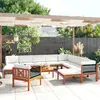Image de vidaXL Salon de jardin 12 pièces avec coussins, bois d'acacia crème et corde