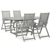 Image de vidaXL Ensemble de salle à manger de jardin 5 pièces (150-200) x 100 cm en bois d'acacia massif gris