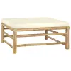 Image de vidaXL Salon de jardin 6 pcs avec coussins blanc crème bambou