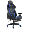 Image de vidaXL Chaise de jeu pivotante avec repose-pied Bleu PVC
