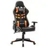 Image de vidaXL Chaise de jeu Noir et orange Cuir artificiel